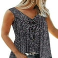 thumbnail image 1 of Women Summer Floral Tank Tops Vest Blouse Boho V Neck Tops Plus Size White L, 1 of 7