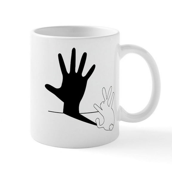 CafePress - Rabbit Hand Shadow - 11 oz Ceramic Mug - Novelty Coffee Tea Cup