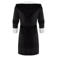 thumbnail image 3 of YOTMKGDO Nightgowns for Women, Bathing Suit for Women, Women Hooded Bathrobe Lightweight Warm Long Flannel Sleepwear Hooded Bathrobe Long Robe, Womens Sleepwear (#2 Black, M), 3 of 7