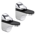 thumbnail image 5 of Uxcell Wall Mount Zinc Alloy Glass Shelf Clamp Bracket Chrome 2 Pack, 5 of 5