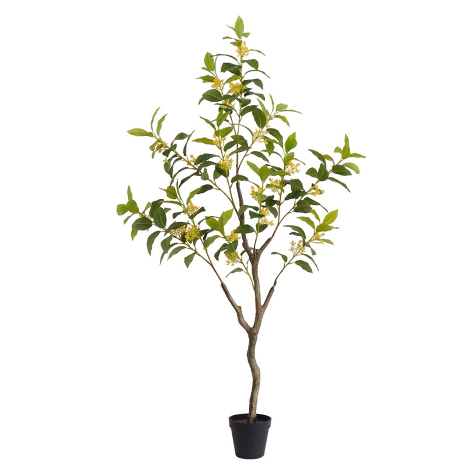 Artificial Osmanthus Tree Faux Plant Potted, Adjustable Branches, Realistic Fake Osmanthus Flowers Tree For Home Front Door Outdoor Indoor Decoration