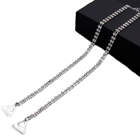 Rhinestone Bra Straps  Body Chain Jewelry for Women  Rhinestone Strap Invisible Anti-Skid Strap Flashing  Skid Strap for Bra Tops Dress Accessories  Silver