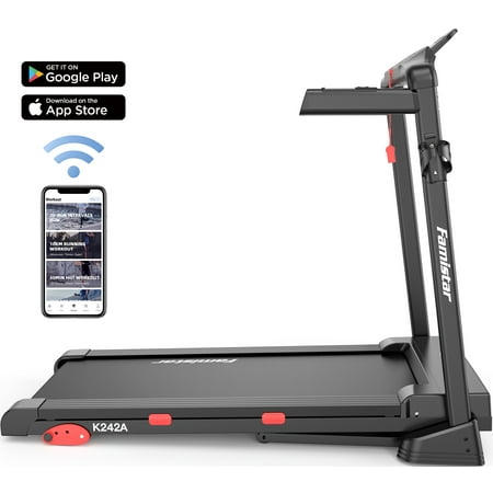 Famistar K242A Smart Folding Treadmill with APP Control, 3.0HP Power 8MPH Speed Portable Treadmill for Home, 15 Preset Programs 3 Manual Incline Treadmill