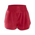 thumbnail image 4 of Conairie Sweat Shorts for Women Loose Quick Dry Stretch High Waisted Yoga Shorts with Built-In Liner Comfy Summer Beach Vacation Clothes with Pockets Red S, 4 of 5