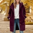 thumbnail image 5 of Womens Winter Single Breasted Coat Hooded Casual Oversized Hooded Jacket Trench Coat Overcoat Wine M, 5 of 5