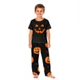 thumbnail image 3 of Family Pajamas Matching Sets - 2 piece Pumpkin Face Print Short Sleeve Tops + Pants Sets,Halloween Pajamas Matching Sets for Family Halloween Night for 8 Years Pjs, 3 of 6