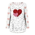 thumbnail image 4 of Diufon Hauts de la Saint-Valentin pour Femmes Manches Longues Col Rond Chandail Chemise Tendance Mignonne Robe Imprimée à Sequins Blouse, 4 of 4
