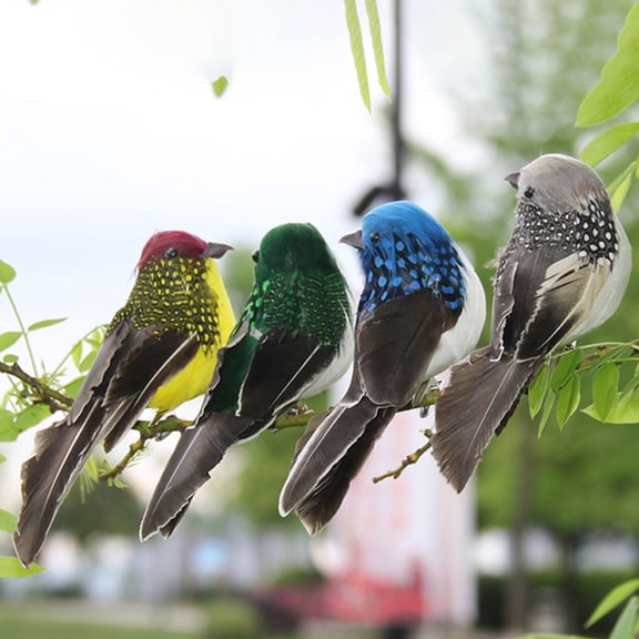 Dserhfy 2Pcs Artificial Bird Ornaments Realistic Looking Adorable Appearance Polystyrene Simulation Bird Ornament Backyard Statues Decor for Home