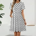 thumbnail image 2 of Palestinian Hatta Kufiya Folk Pattern Women's Dress Short Sleeve Summer Sundress Summer Women Clothes, 2 of 7
