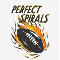 thumbnail image 2 of "Perfect Spirals" Flaming Football Youth White Short Sleeve Tee-Large, 2 of 2