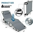 thumbnail image 2 of Tanning Chair with Face Hole, Adjustable Folding Chaise Lounge Chairs for Outside with Detachable Pillow & Pocket，Portable flat beach chairs for sunbathing, beach lawns camping (Deep Grey, Standard), 2 of 7