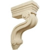 Ekena Millwork 3 3/8"W x 6 1/2"D x 10 1/2"H Los Angeles Hollow Back Corbel, Rubberwood