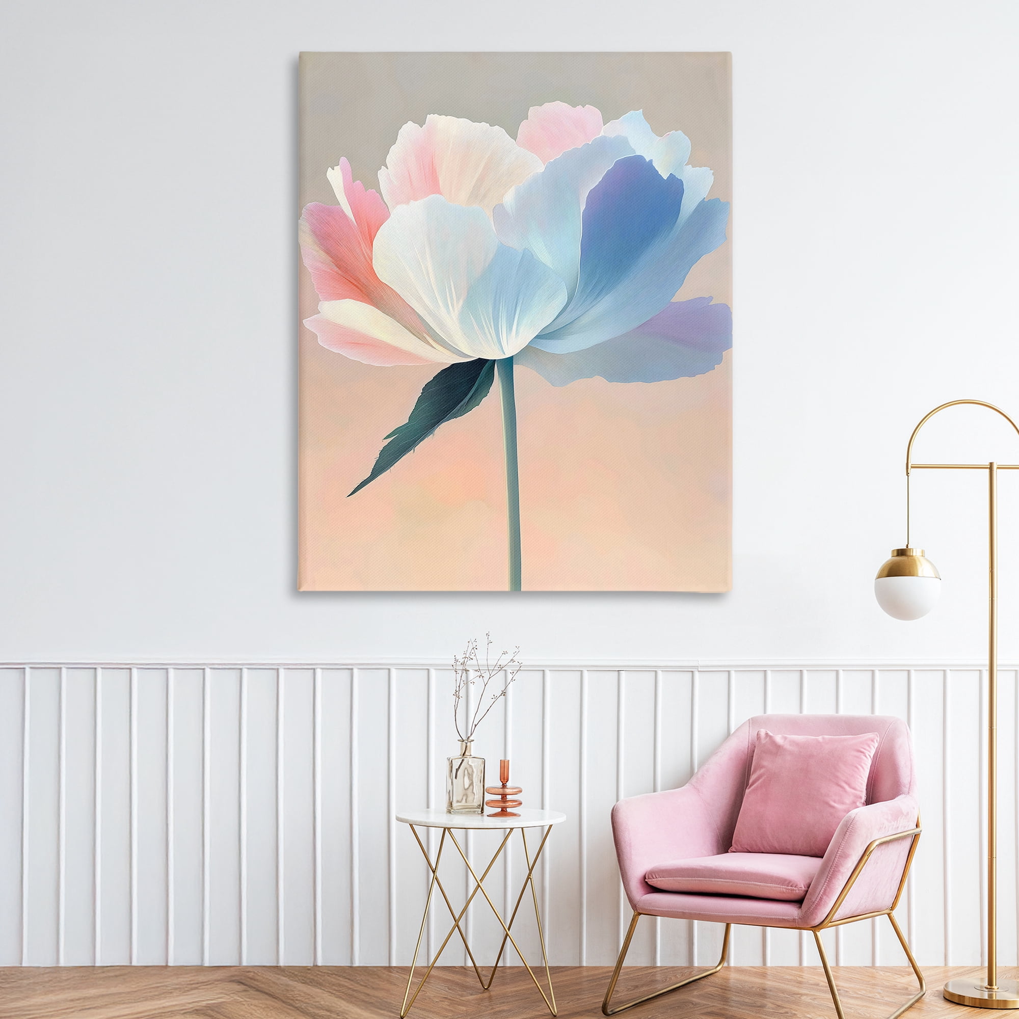 Stupell Industries Pink & Blue Flower Serenity Canvas Wall Art, design by The Prints Vibe