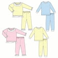 thumbnail image 2 of Pijamas de Navidad a juego para bebés, niños y niñas, Pjs con volantes, rojo, venta al por mayor, 2 of 4