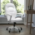 thumbnail image 2 of Flash Furniture Quincey Mid-Back White LeatherSoft Tapered Back Executive Swivel Office Chair with White Base and Arms, 2 of 9