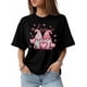 thumbnail image 5 of Women's T-Shirt,Short Sleeve Tee Shirts Casual Tops Valentine's Day Gnome Pink Heart Crewneck T Shirt for Women, 5 of 8