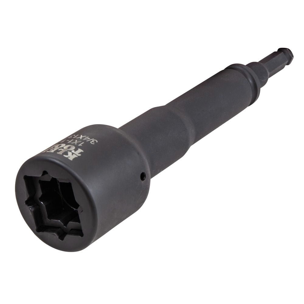 Klein Tools NRHD4 4-in-1 SAE 3/4 in., 13/16 in., 1, 1-1/8 in. Socket Wrench Set with 7/16 in. Hex Adapter