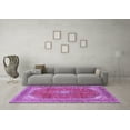 thumbnail image 3 of Ahgly Company Indoor Round Medallion Purple Traditional Area Rugs, 6' Round, 3 of 4