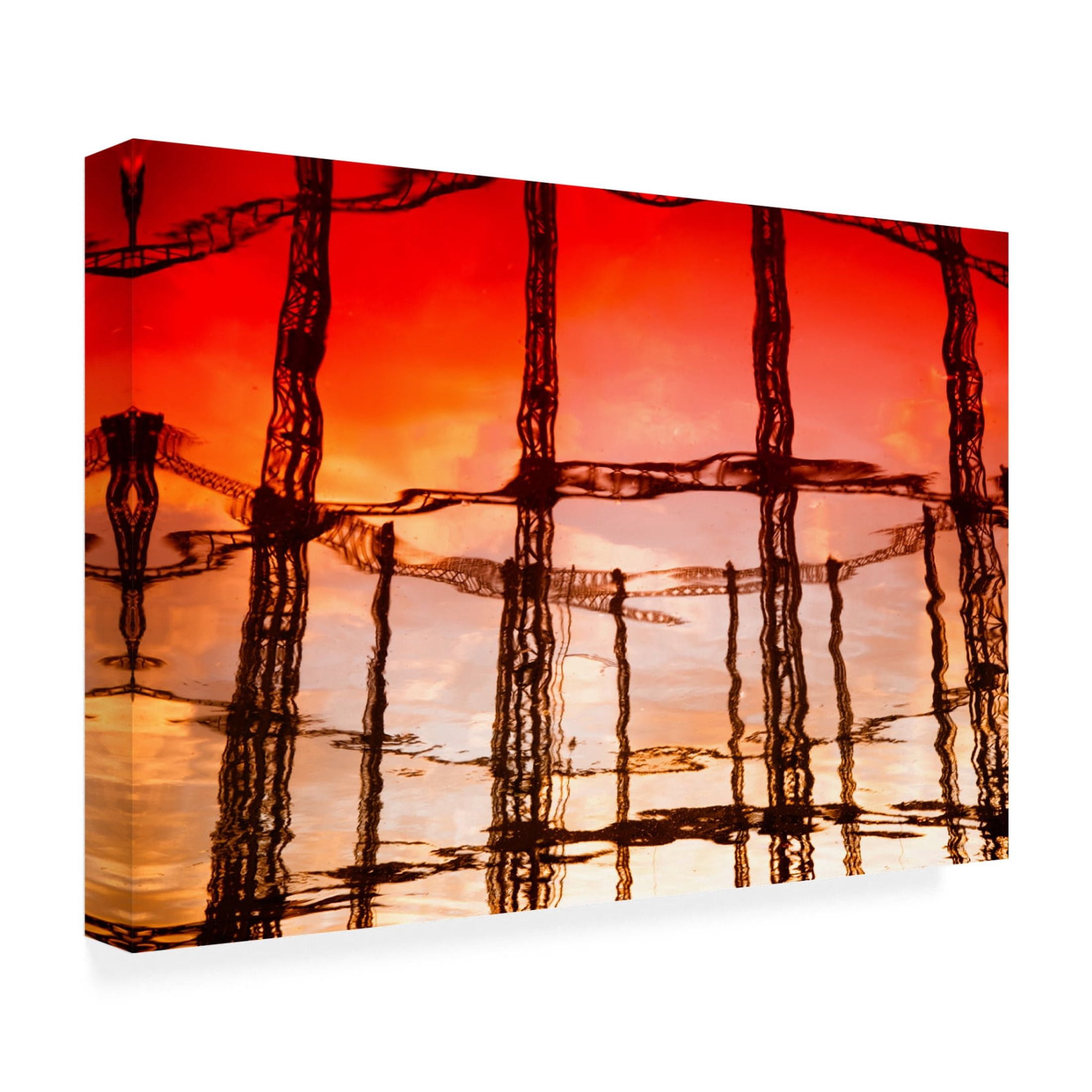 Canvas Wall Art - Massimiliano Peluso 'Paiting With Water Reflex' Wall Art for Living Room, Bedroom, or Office D?cor by Trademark Fine Art - 47 x 30 Inches
