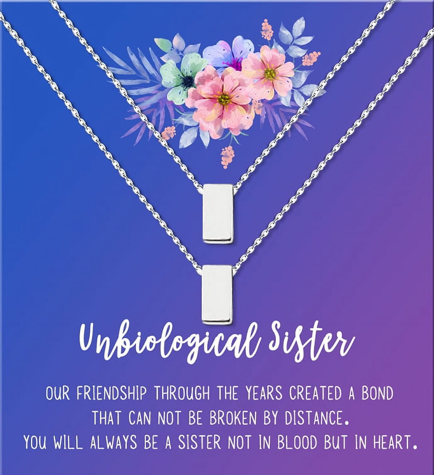 Anavia Christmas Gifts for Best Friend, Christmas Necklace Gifts for Stepdaughter, Christmas Necklace Card Gift for Unbiological Sister-[Rose Gold 