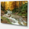 thumbnail image 2 of Designart 'Forest Waterfall with Yellow Trees ' Large Landscape Canvas Art Print, 2 of 3