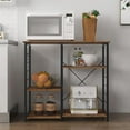thumbnail image 5 of SogesPower Kitchen 3-Tier Baker's Rack with Kitchen Organizer- Brown, 5 of 9