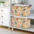 thumbnail image 2 of Yayeee Foldable Storage Basket for Shelves with Handles Set of 2 Waterproof Cloth Bins, Orange Leaves, 2 of 7