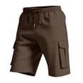 thumbnail image 6 of Relaxed Fit Cargo Shorts for Men with Deep Side Pockets - Elastic Waist Drawstring Casual Walking Shorts - Lightweight Quick-Dry Utility Work Shorts for Summer Coffee M, 6 of 9