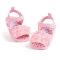 thumbnail image 4 of Aojekbee Baby Girls Open Toe Sandals Summer Layered Ruffles Princess Flats Walking Shoes for Toddler Newborn Infant, 4 of 8