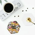 thumbnail image 5 of Kll Hexagon Drink Coasters Set Of 4,Pu Leather Absorbent Coasters Set Decorative Coffee Cup Coasters Housewarming Gift For Home Decor-Cute Cat Cartoon, 5 of 9