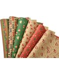 thumbnail image 1 of Wrapping Paper, Vintage Kraft Paper, Wrapping Paper, Snowman Bells, Christmas Tree Gift Paper, 1 of 5