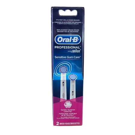 Oral-B Professional Sensitive Gum Care, Pack of 2 Replacement Electric Toothbrush Brush Heads