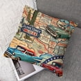 thumbnail image 7 of BANET  Route  Throw Pillow Cushion Cover Pack of 2, Old Fashioned Cars Motorcycle on a Map Road Trip Journey American USA Concept, Zippered Double-Side Digital Print Decor, Beige Red 22x22in, 7 of 7