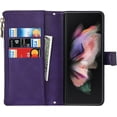 thumbnail image 3 of Fit Samsung Galaxy Z Fold 4 5G Case Wallet with S Pen Holder for Women [S Pen Not Include],Samsung Z Fold 4 Phone Case with Card Holder,Crossbody Lanyard Strap Zipper PU Leather Case,Purple, 3 of 14