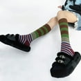 thumbnail image 5 of Striped Knee Highs Socks Striped Calf Socks for Party Warm, 5 of 16