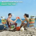 thumbnail image 3 of Waleaf Folding Beach Chair with Cup Holder and Storage Bag -Set of 2, Aluminum Stripes, 3 of 8