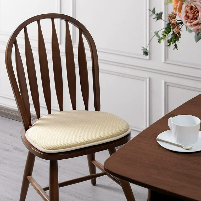 Beige Farmhouse Dining Seat Cushions Non Slip Kitchen Chair Pads for Windsor Chairs Soft Textured Fabric Fits Most Chairs Comfortable and