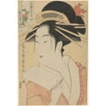 thumbnail image 3 of Kitagawa Utamaro 17x24 Black Modern Framed Museum Art Print Titled - The Courtesan Kisegawa (Late 18th Century - Ca. 1806), 3 of 5