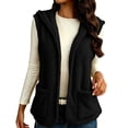 thumbnail image 2 of Sevevn Women's Hooded Fleece Vest with Pockets Soft Sherpa Sleeveless Vest Cozy Open Front Hooded Vest Jacket Warm Casual Layering Outerwear for Fall Winter Travel Hiking Daily Wear, 2 of 9