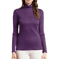 thumbnail image 2 of Turtleneck Mulberry Silk Thermal Shirts for Women Long Sleeve Tops Lightweight Base Layer Shirt, 2 of 7