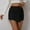 Black, variant on Mqqzkk Summer Mini Wrap Shorts For Women High Waist Belted Shirts Casual Slim Fits Skirt Solid Color Casual Beach Shorts