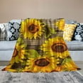 thumbnail image 2 of Fenyluxe Sunflowers and Bee Theme Throw Blanket for Sofa Couch Cottagecore Room Decor - All Seasons Lightweight Soft Blanket 50x60in, 2 of 6
