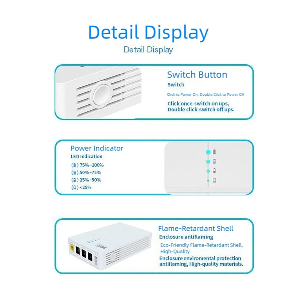Universals Battery Backup Uninterruptible Power Supply for WiFi Routers and ONU Devices 13500mAh and 12 Hour Running
