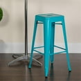 thumbnail image 3 of Home Square 30" Metal Backless Bar Stool in Crystal Blue - Set of 3, 3 of 6