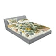 thumbnail image 2 of Ambesonne Eucalyptus Leaves Fitted Sheet & Pillow Sham Set, Blooming Geometry, King, Green Multicolor, 2 of 2