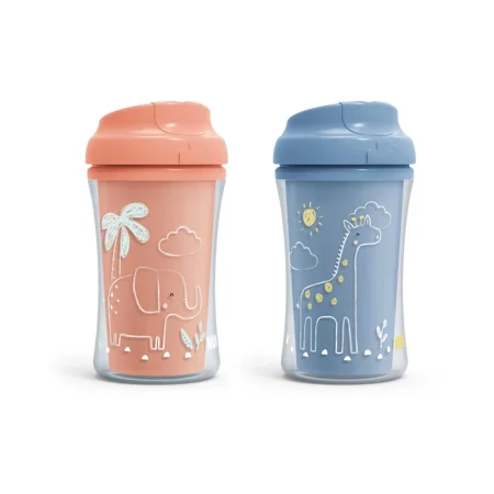 NUK Insulated Cup-like Rim Hard Spout Sippy Cup 2 Pack (Colors May Vary) (Pack of 16)