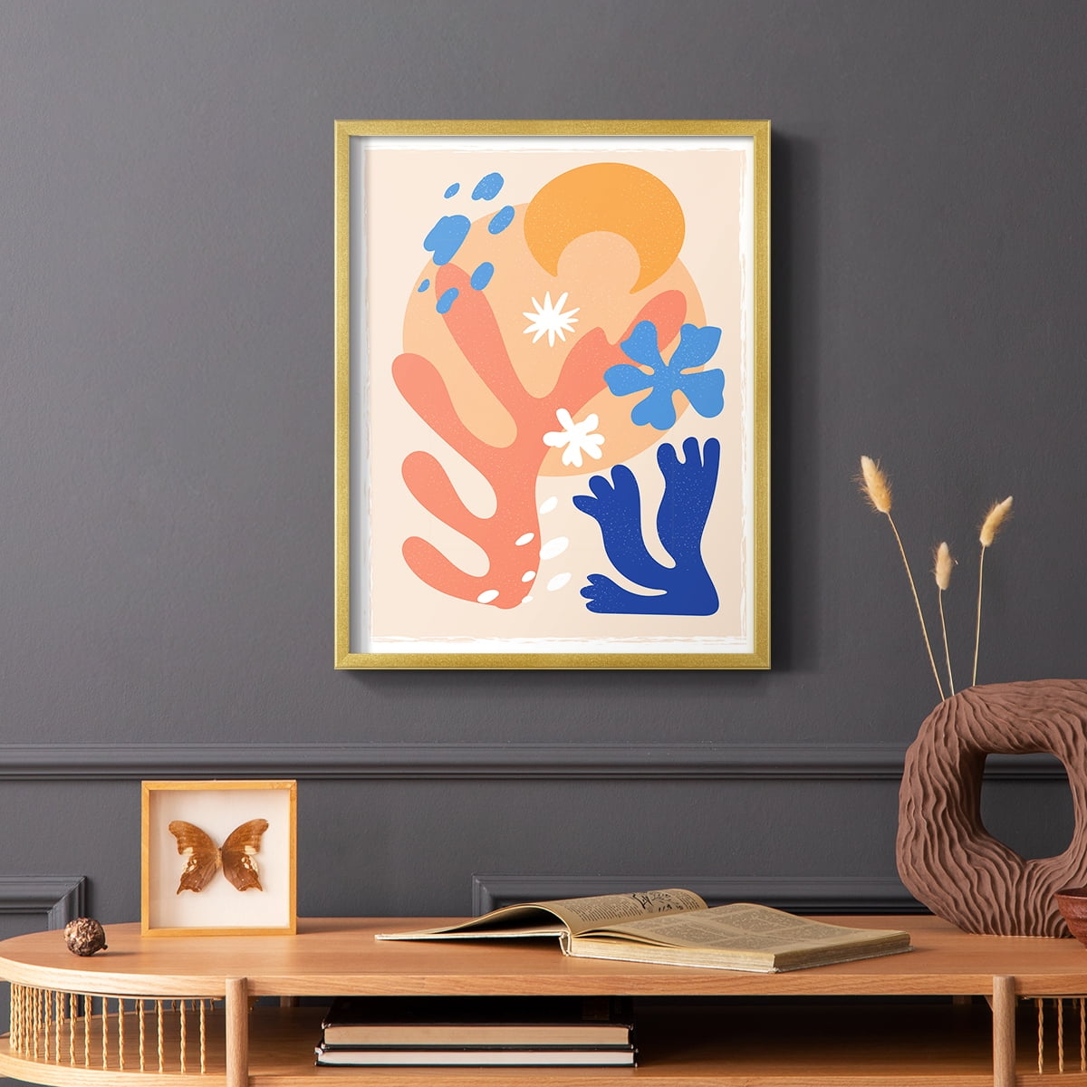 Matisse CDLXXI in Gold Solid Wood Framed Print No Nail Hanging