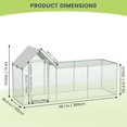 thumbnail image 3 of Bingirl Large Metal Chicken Coop and Run with Waterproof and Anti-UV Cover: Walk-In Chicken Pen for 6/10 Chickens, Suitable for Rabbits and Ducks Outdoor Use, 3 of 5