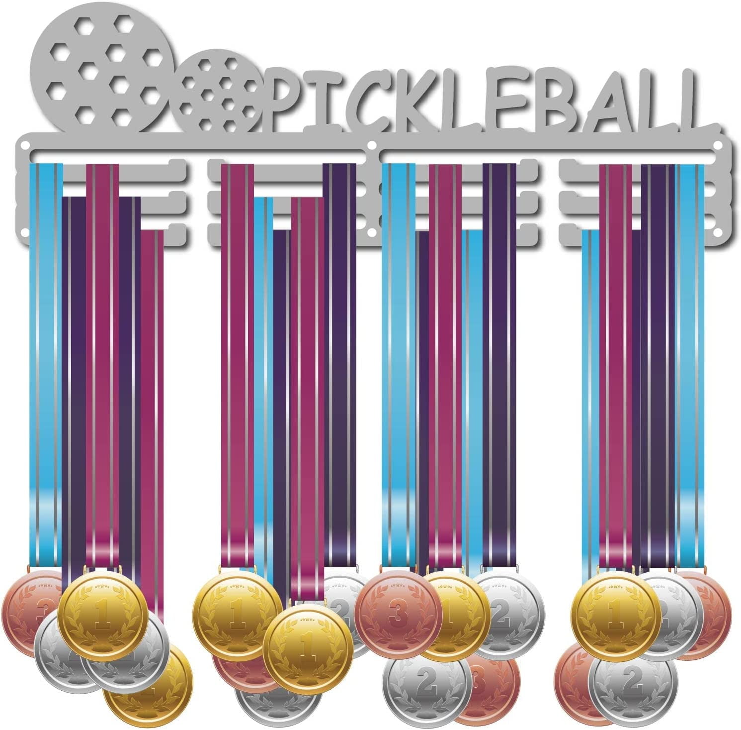 Pickleball Medal Holder Sport Display Hanger Rack Awards Metal Lanyard