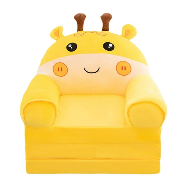 Sofá de sofá de sofá plegable para niños reclinables livianos lindos sillón de sillón para niños Cama de sofá para guardería, dormitorio, sala de Amarillo